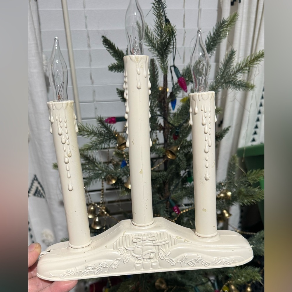 Vintage 3 Light Electric Candolier Indoor Christmas Candle Lamp